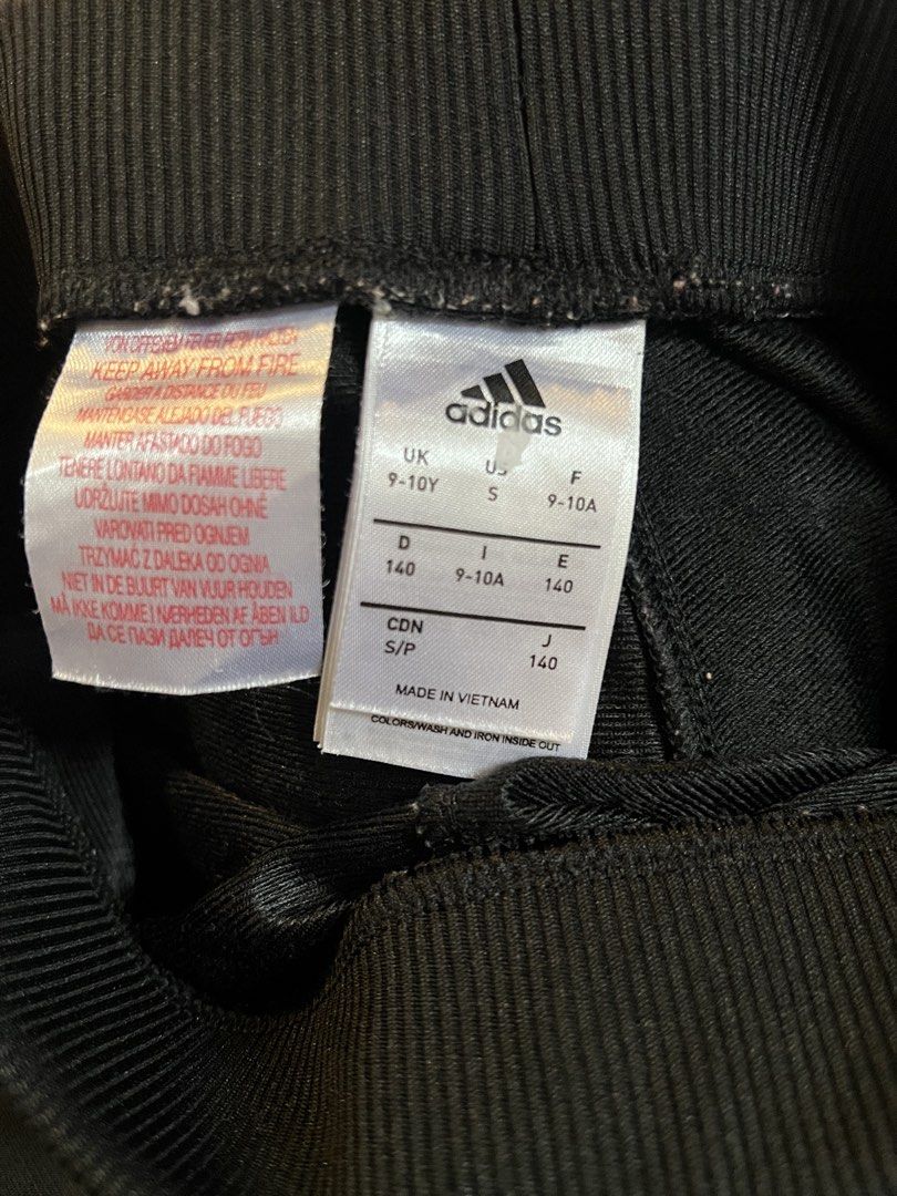 Adidas Black Track Pants Joggers (Category: Other Bottoms) located in Makati City. Submitted by abbynak (Listing ID 1441255037, Image 3). Description: Adidas black track pants. Elastic waistband, drawstring, cuffed ankles. Adidas logo. Comfortable. Good for sports/casual wear..