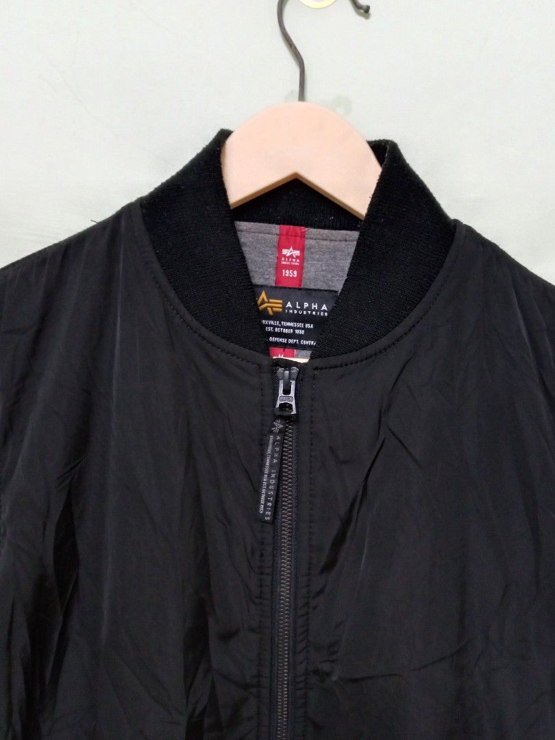 Alpha Industries MA-1 Bomber Jacket Black Size M (Category: Coats, Jackets and Outerwear) located in Manila. Submitted by onewikstraight (Listing ID 1441372756, Image 3). Description: - Classic black Alpha Industries bomber jacket - Size: Medium (M) 21W 27L - Features iconic Alpha Industries logo and detailing - Zipper closure with secure snap button pockets - Versatile for everyday wear - A wardrobe essential PM cavite location 1200+sf.