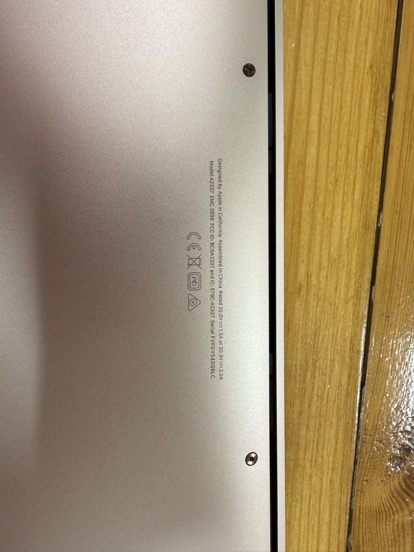 Apple MacBook Air Rose Gold (A2337) (Category: Laptops & Notebooks) located in Pasig City. Submitted by irene_mae1981 (Listing ID 1441170851, Image 2). Description: - Rose gold MacBook Air (Model A2337) - original charger not included - Fully functional and works great.