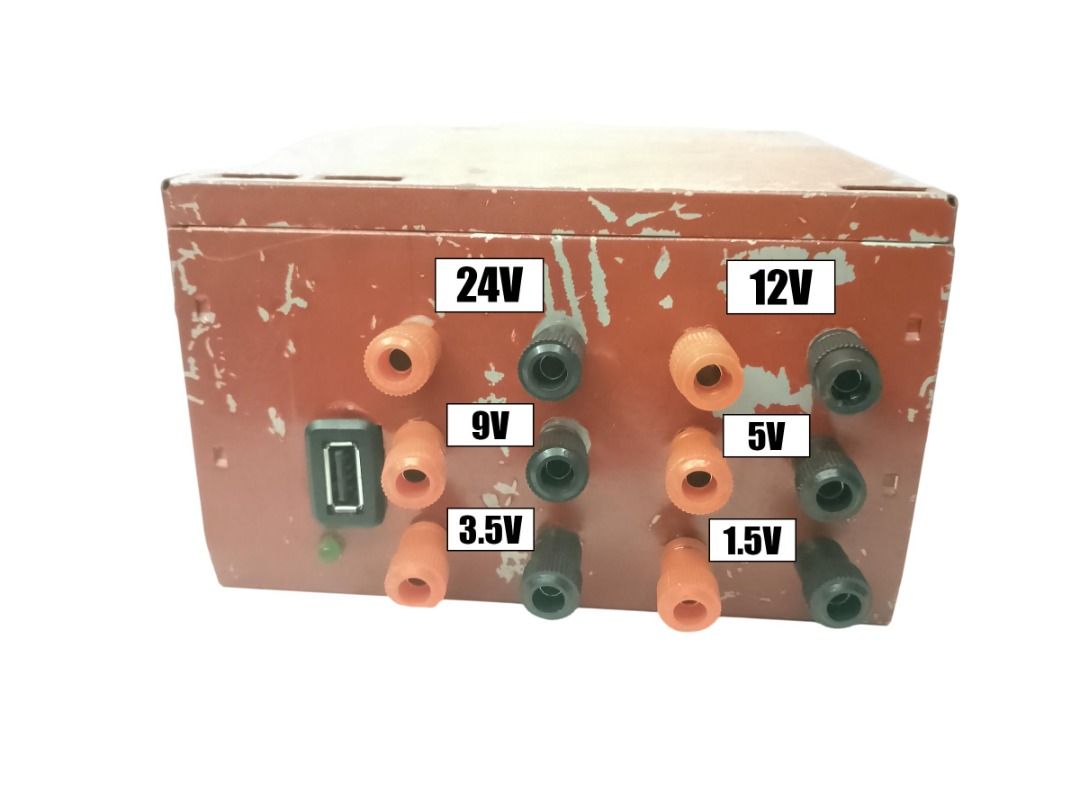 BENCH POWER SUPPLY FIX VOLTAGE FOR CHARGING BATTERIES (Category: Electrical, Adaptors & Sockets) located in Quezon City. Submitted by besteinpc (Listing ID 1441273473, Image 2). Description: BENCH POWER SUPPLY FIX VOLTAGE FOR CHARGING BATTERIES FEATURES: MATERIALS USED: 👉a. 1pc USED PSU 👉b. 1pc Switch 2-pin ON/OFF 👉c. 12pcs Banana Socket Binding Post 👉d. 1pc USB 1-port 👉e. 1pc Banana Plug to Alligator clip 0.25-meter 👉f. 1pc Powercord AC 👉
