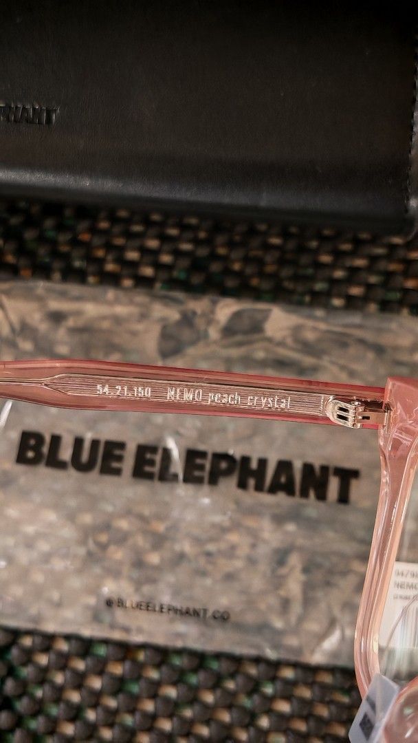 Blue Elephant Eyeglasses NEMO Peach Crystal (Category: Sunglasses & Eyewear) located in San Pablo. Submitted by kpeachblush (Listing ID 1441335156, Image 3). Description: - Brand: Blue Elephant - Model: Nemo - Color: Peach Crystal - Includes: Original box, case, warranty card and cleaning cloth - Style: Chic color and design, Ideal for everyday wear or as a fashion statement read before buying!! The outer box has dents but rest assured the case a