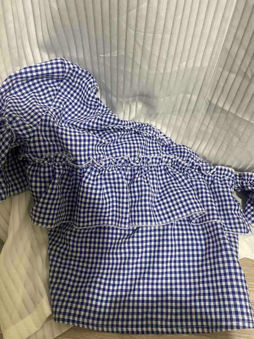 Blue off shoulder dainty top (Category: Blouses) located in Mandaue City. Submitted by Currentcrs (Listing ID 1441294888, Image 3). Description: Good quality J&t delivery .