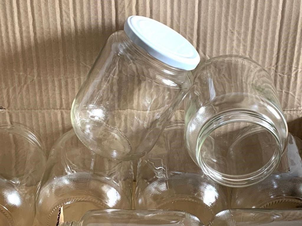 (Bundle 10 , 50 Bottles) | 850ml | Round Air Tight Glass Bottle | Jar | White Cap