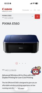 Canon PIXMA E560 All-In-One Wireless Printer478690094896926720