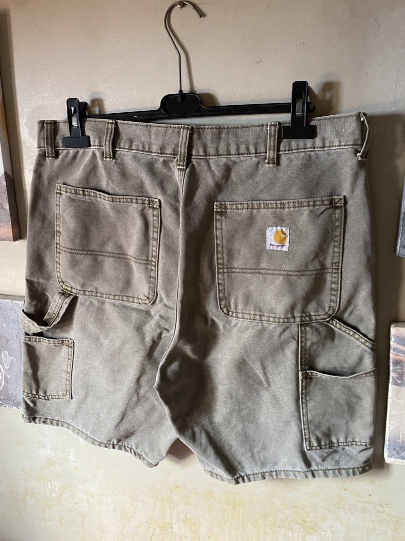 Carhartt Workwear Cargo Shorts Tan (Category: Shorts) located in Manila. Submitted by thrifttothecity (Listing ID 1441168426, Image 2). Description: CARHARTT CARPENTER JORTS (REPATCH) 34 x 19 Crispy Condition Excellent pa .