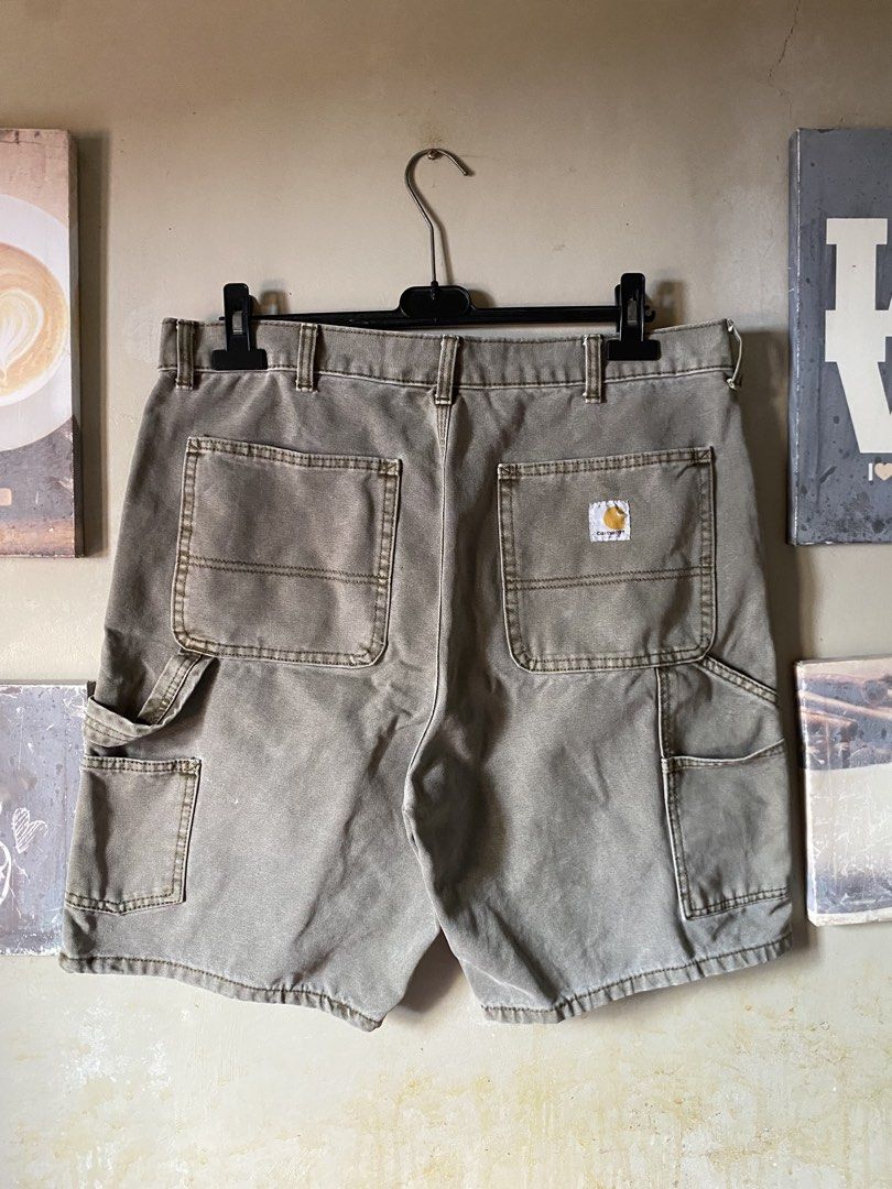 Carhartt Workwear Cargo Shorts Tan (Category: Shorts) located in Manila. Submitted by thrifttothecity (Listing ID 1441168426, Image 1). Description: CARHARTT CARPENTER JORTS (REPATCH) 34 x 19 Crispy Condition Excellent pa .