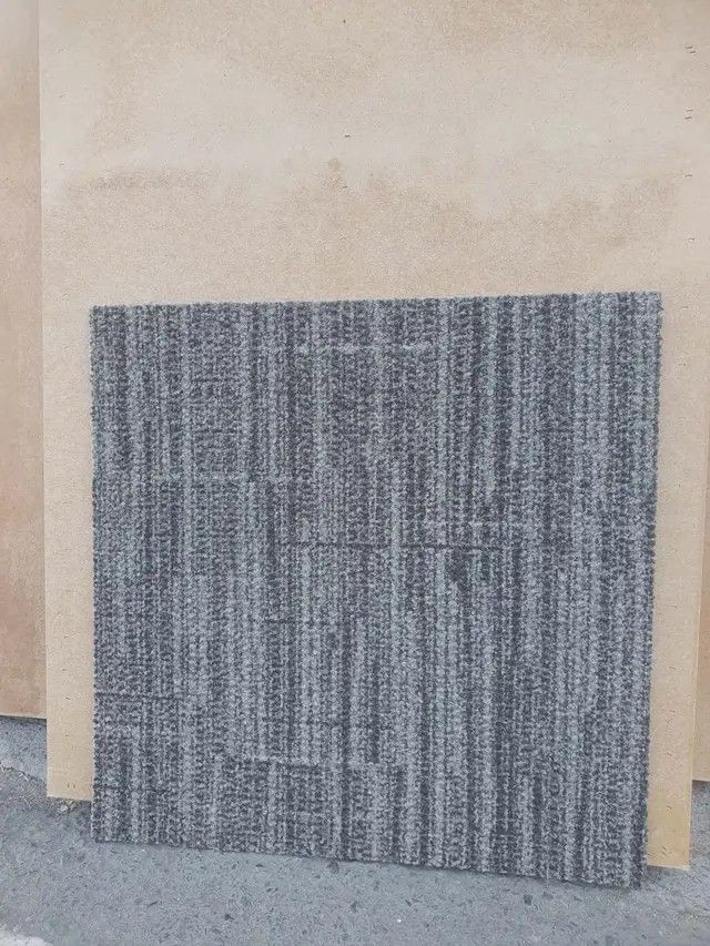 Carpet Tiles - Grey Striped - Bulk Lot (Category: Carpets, Mats & Flooring) located in Manila. Submitted by lieselrell90474 (Listing ID 1441202893, Image 3). Description: Selling a large quantity of carpet tiles. They have a grey striped pattern. Good for covering floors in offices or homes. Easy to install and replace. Selling as a lot. Let me know if you need a specific quantity..