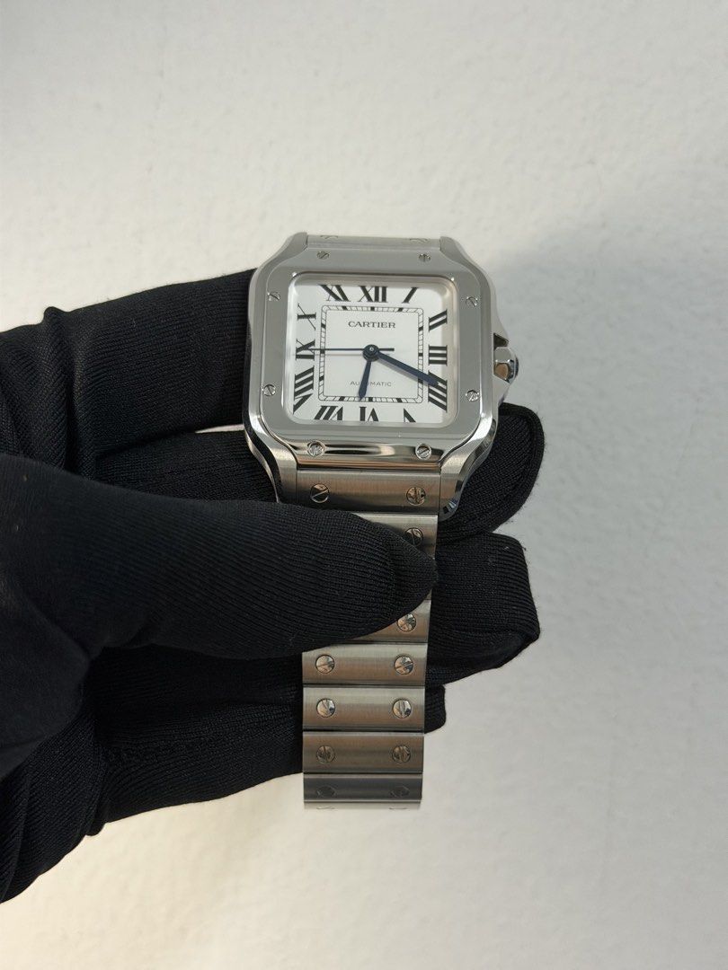 Cartier Santos Medium (Category: Luxury Watches) located in Manila. Submitted by rhyswatchphil (Listing ID 1441303617, Image 2). Description: Cartier Santos Medium Year 2024 Full set Condition 9.8/10 San Juan City/New Manila QC On hand 430,000 .