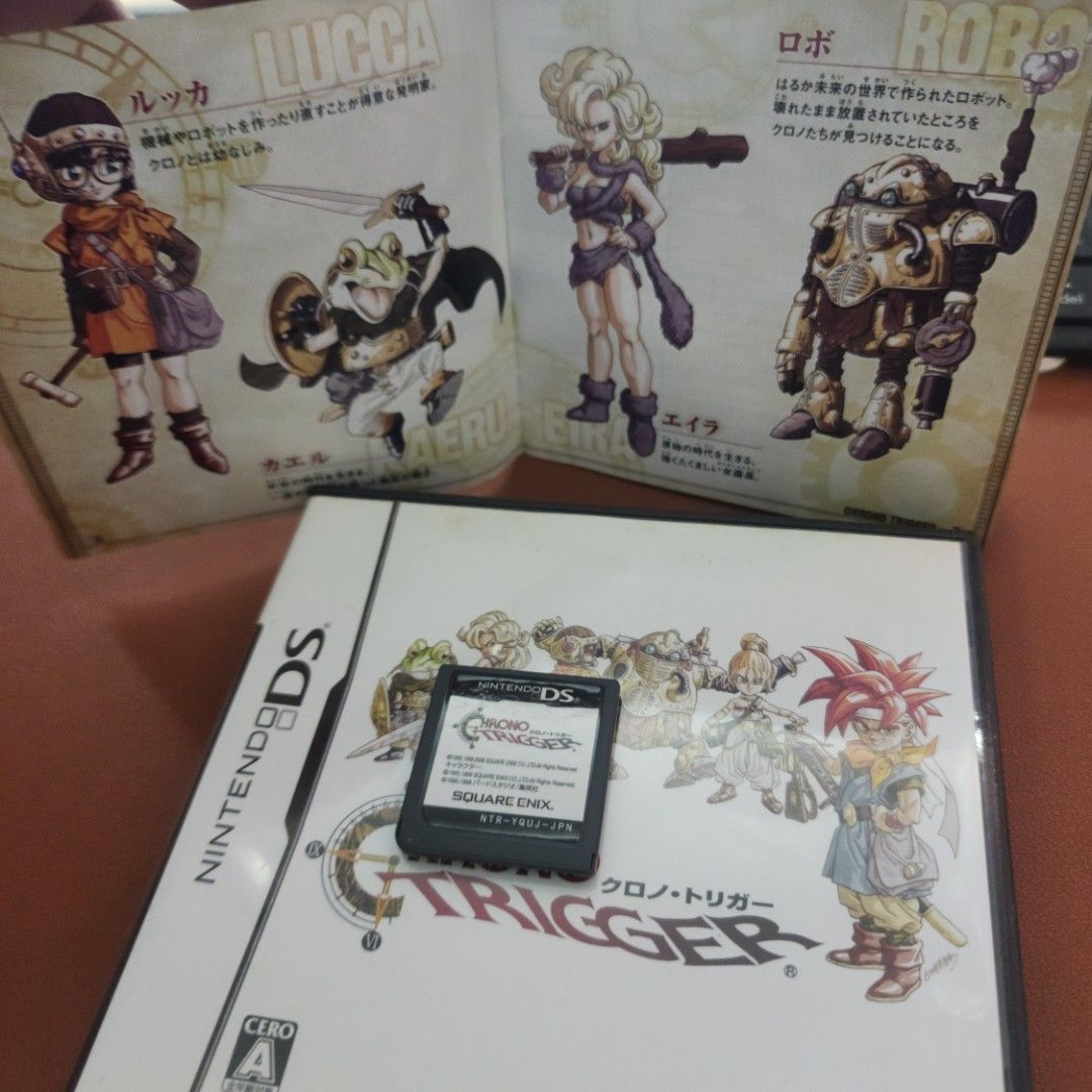 Chrono Trigger Nintendo DS Game (Category: Nintendo) located in Daraga. Submitted by Tumblebox (Listing ID 1441203146, Image 3). Description: Authentic Chrono Trigger for Nintendo DS Complete game cartridge, case and manual. Dual Language: English and Japanese Region free. Good condition Tested Working..