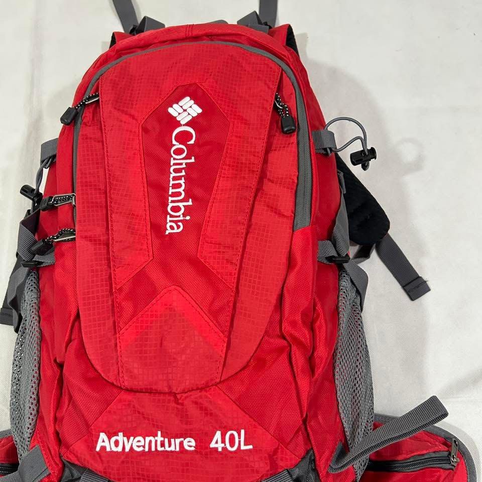 Columbia Adventure 40L Red Hiking Backpack (Category: Backpacks) located in Cavite. Submitted by moo2k (Listing ID 1441364401, Image 2). Description: - Columbia 40L Backpack - Ideal for hiking and adventures - Multiple pockets and gear straps - Mesh side pockets - Adjustable straps and waist belt for comfort - Ready for your next trip!.