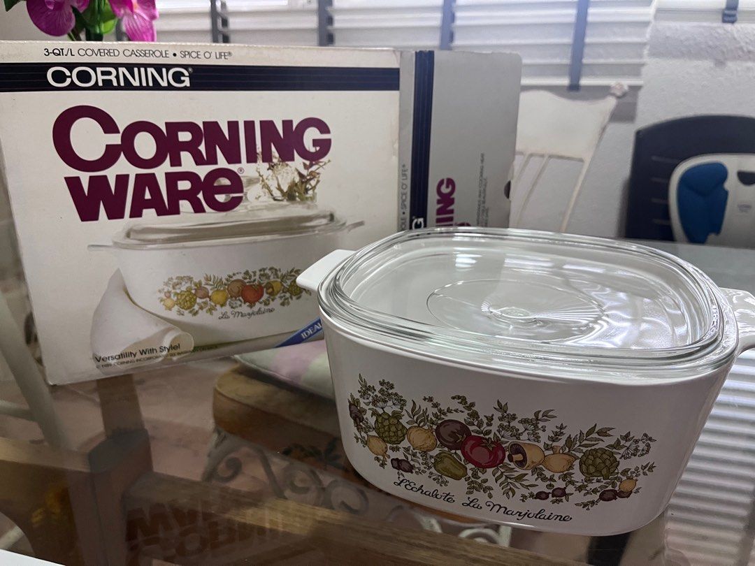 Corningware (Category: Cookware & Accessories) located in Singapore. Submitted by hello_miffy (Listing ID 1441276598, Image 1). Description: Spice o’ Life Corning ware. 3 L .