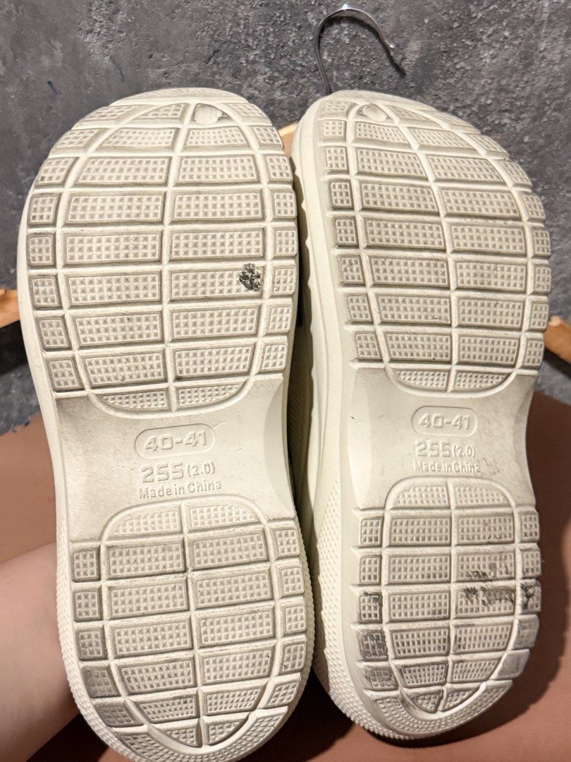 Cream Clogs with Charms Size 40-41 (Category: Sandals) located in Manila. Submitted by rmdthreads (Listing ID 1441176916, Image 3). Description: Rfs: Nakatabi lang, Once lang nagamit. Premium Quality! Size 40-41 (255mm) Bulacan area.