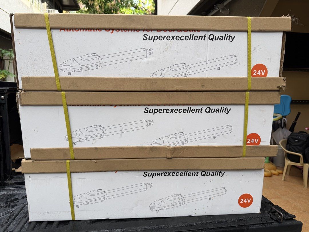 CSSGO-330K Automatic Swing Gate DC24V Motor Heavy Duty 500kg (Category: Locks, Doors & Gates) located in Quezon City. Submitted by --ro-- (Listing ID 1441173104, Image 2). Description: CSSGO-330K Automatic Swing Gate DC24V Motor Heavy Duty 500kg per arm Motor power: 100W IP55 Accessories included PER SET: 4 pcs. Remote 1 set Electric lock 1 pc. Warning light 1 pair Photocell infrared sensor Items only. NO INSTALLATION. Pickup @ Masangkay St., Ton