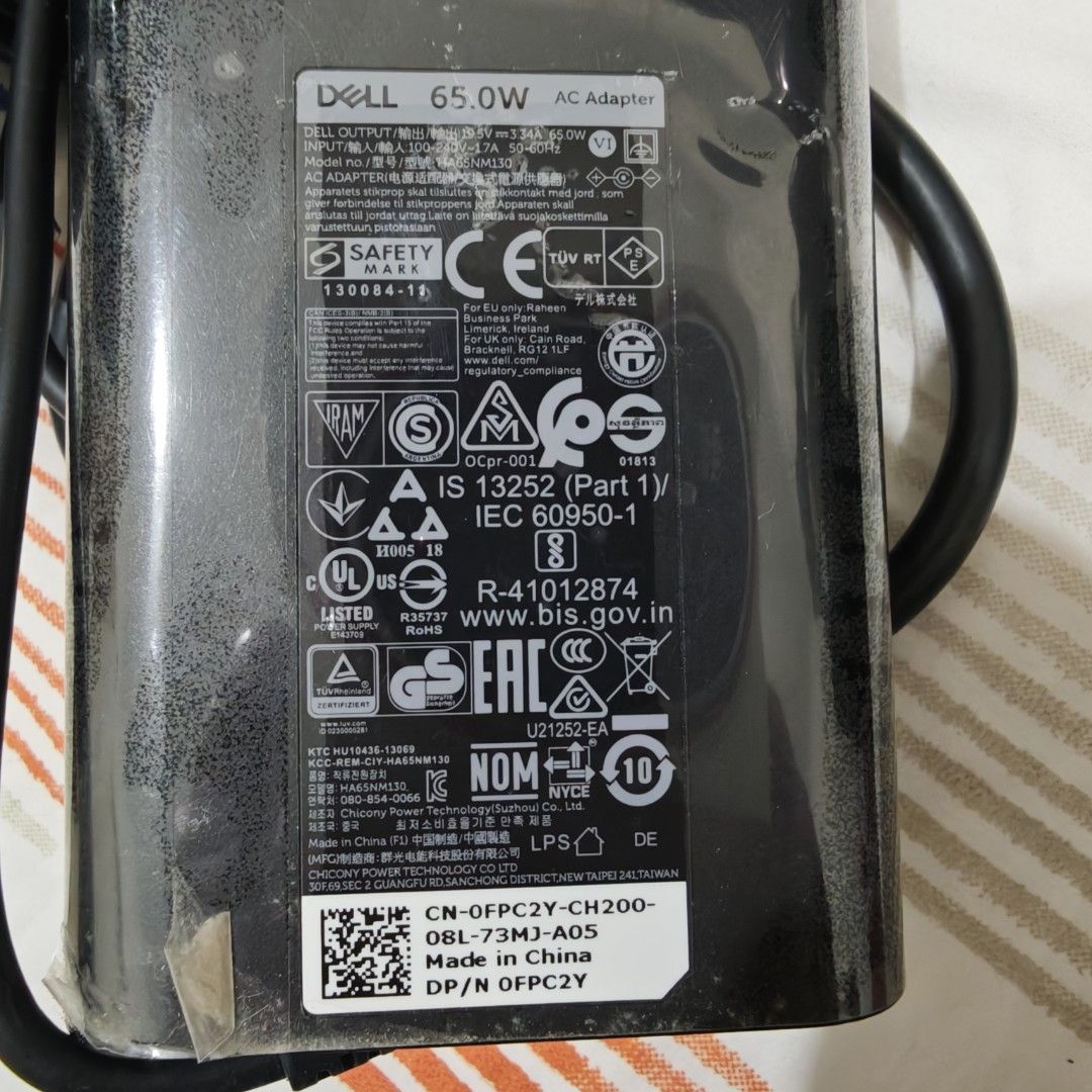 Dell 65W AC Adapter Laptop Charger