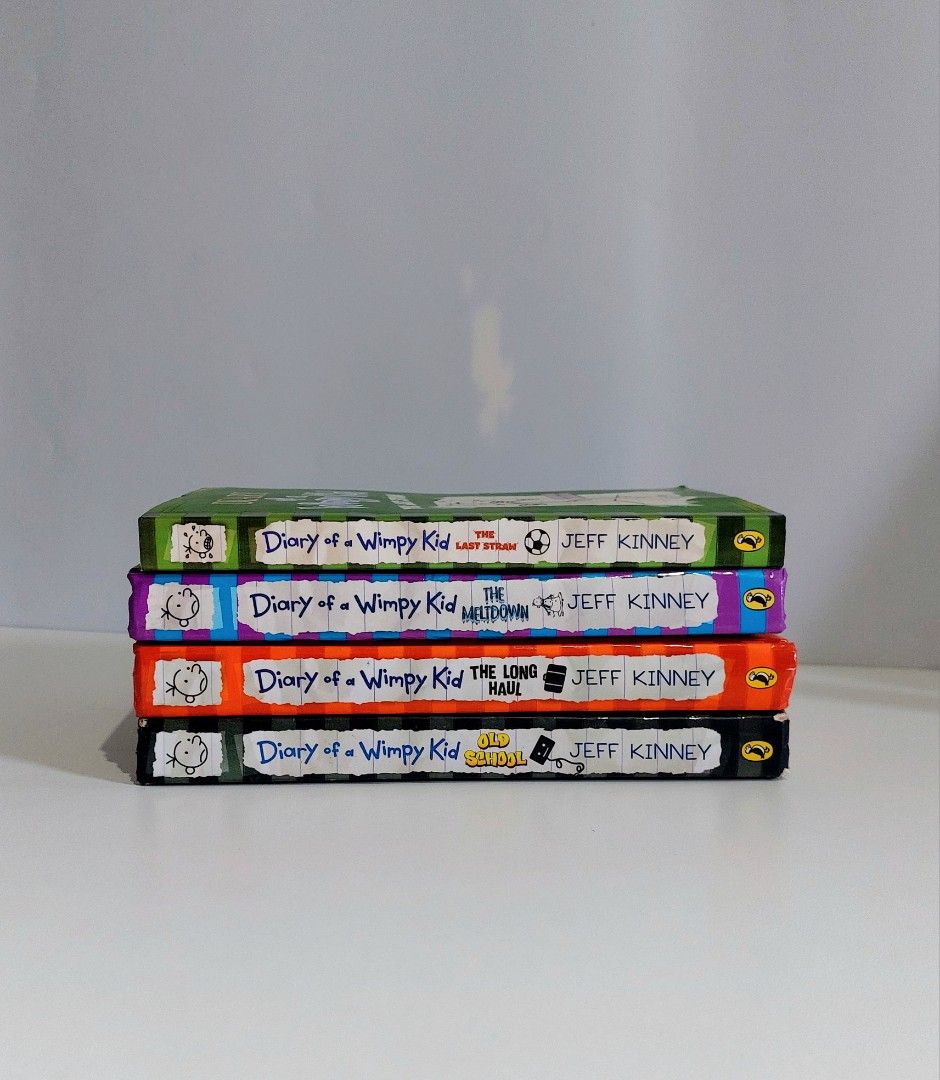 Diary of a Wimpy Kid by Jeff Kinney (Category: Storybooks) located in Tanauan. Submitted by solanathriftph (Listing ID 1441229633, Image 1). Description: 📚 major bookshelf clean out / clearance sale ~ — lightly used — all hardcover except for The Last Straw ° Diary of a Wimpy Kid: The Last Straw | 100 ° Diary of a Wimpy Kid: The Meltdown | P150 ° Diary of a Wimpy Kid: The Long Haul | P150 ° Diary of a Wimpy Kid: Old School | P150 — RFS: declutte
