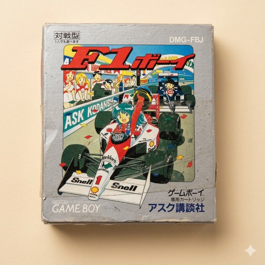 F1 Boy (Japanese Version) - Complete in Box (CIB) - Nintendo Game Boy (Category: Nintendo) located in Quezon City. Submitted by lem1998 (Listing ID 1441307864, Image 1). Description: Selling my vintage F1 Boy (DMG-FBJ) for the original Nintendo Game Boy. This is a Japanese import and is highly collectible as it is a complete set. ​Condition: Excellent vintage condition. ​Includes: ​Original Outer Box ​Game Cartridge ​Plastic protective cartridge 