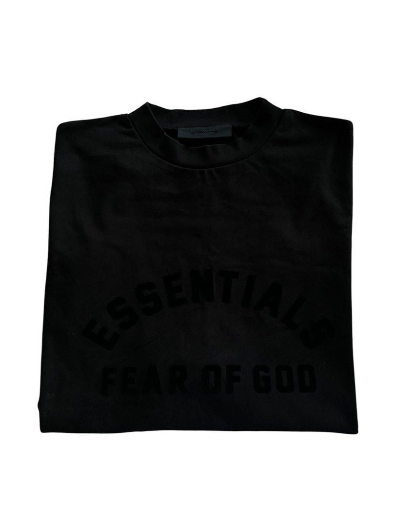 Fear of God Essentials Oversized T-Shirt (Category: Tshirts & Polo Shirts ) located in Davao. Submitted by gotchastuff (Listing ID 1441249785, Image 2). Description: - Brand: Fear of God Essentials - Color: Black - Size: L - Dimes 29x31 - Material: 100% Cotton - Features: Classic Fear of God Essentials logo printed on the front - Style: Essential streetwear staple - Condition: Please check photos for details.