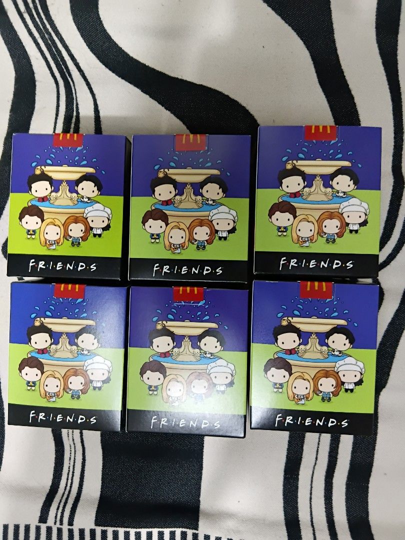 Friends Collectibles Set with Display Frame (Category: Figurines & Statues) located in Quezon City. Submitted by mtchndr (Listing ID 1441229494, Image 2). Description: F.R.I.E.N.D.S x McDonald's collaboration figures - Complete set of McDonald's Friends collectibles - Features all 6 main characters in individual boxes - Comes with a custom display frame with character names - All items are in their original, unopened packaging (brand new/sealed s