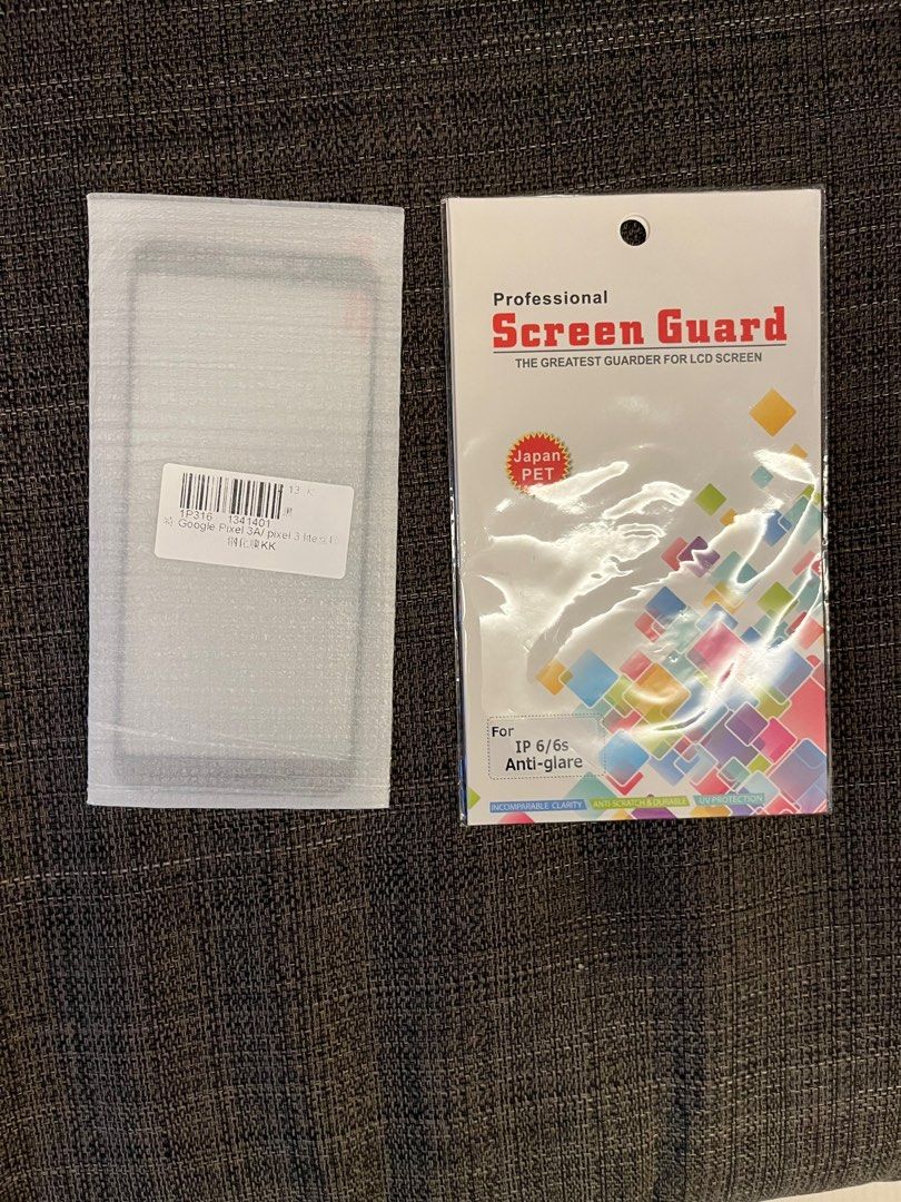 Google pixel 3A and iPhone 6 screen protector (Category: Other Gadgets) located in Singapore. Submitted by grerk (Listing ID 1441284561, Image 1). Description: Brand new. $2 each. .