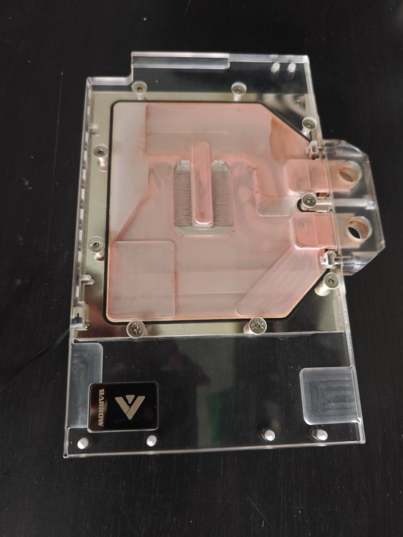 GPU Water Block for RTX 4090 Asus strix (Category: Computer Parts) located in Caloocan City. Submitted by Benvishope (Listing ID 1441374256, Image 1). Description: - Bykski GPU Water Block - Compatible with RTX 3080 and RTX 3090 Founders Edition cards - Features a clear acrylic top and a copper cold plate - Integrated RGB lighting for customizable aesthetics - Minor signs of use visible on the copper plate - Includes original packaging and all ac