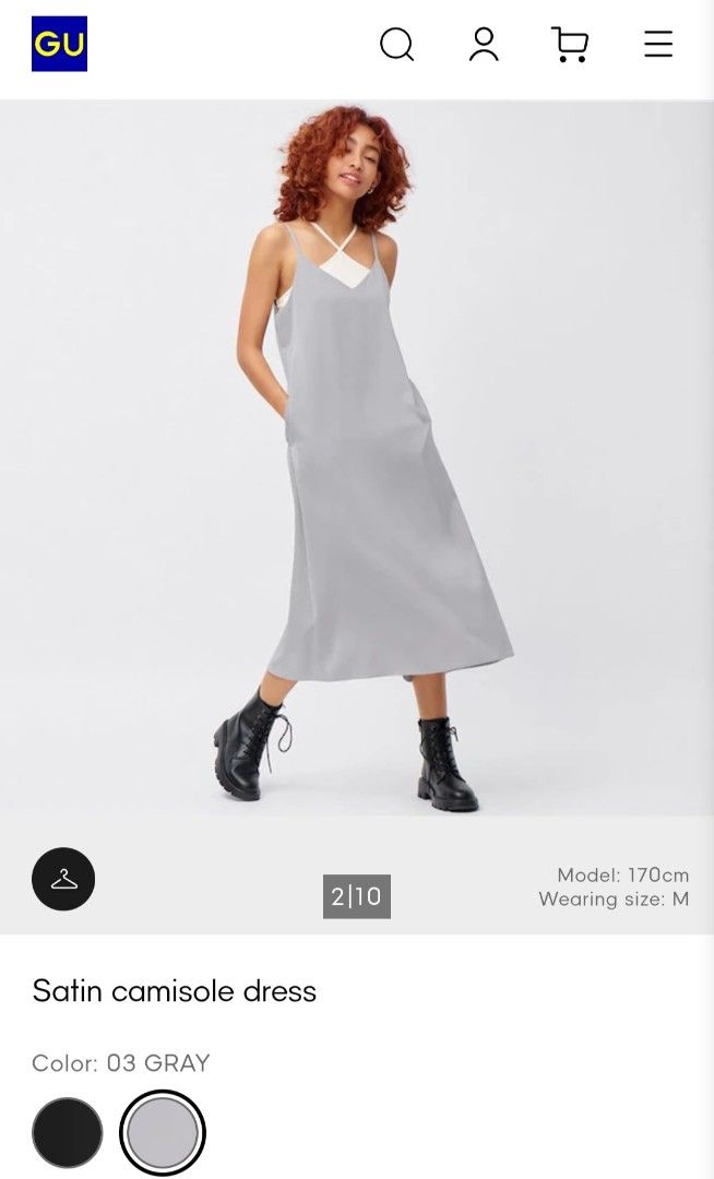 GU Satin Camisole Dress (Category: Dresses) located in Quezon City. Submitted by khelou (Listing ID 1441291041, Image 1). Description: .