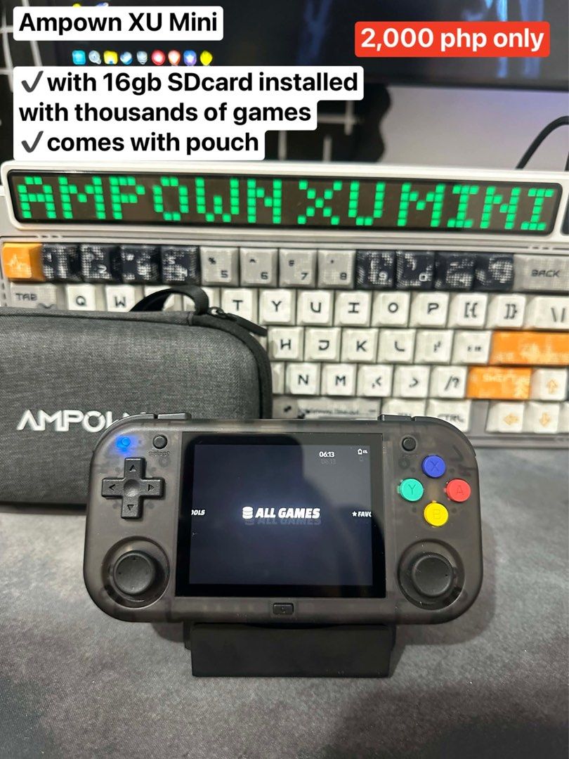 Handheld Console (Category: PlayStation) located in Manila. Submitted by chicolocogaming (Listing ID 1441372817, Image 1). Description: Ampown Xu Mini M Smallest Handheld With Analog Sticks thousands of Games installed.