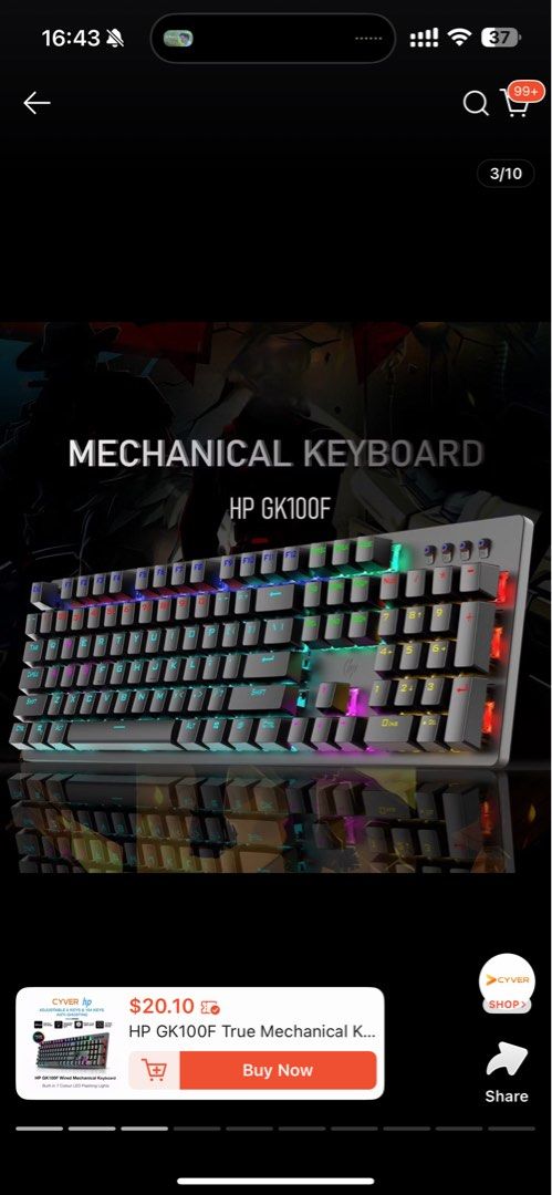 HP GK100F Mechanical Gaming Keyboard470274195703080962