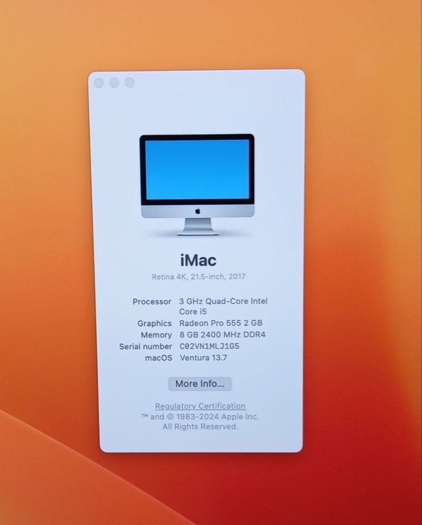 iMac 21.5 inch, 2017470011546048942081