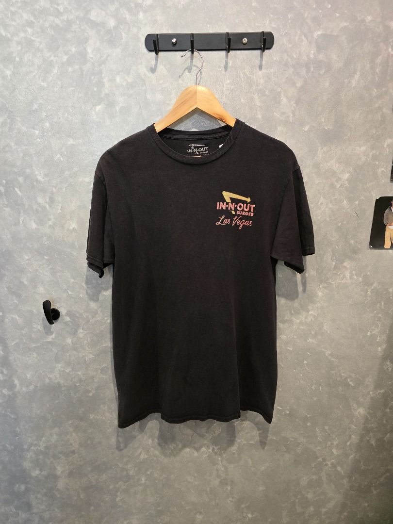 In n Out Burger Shirt (Category: Tshirts & Polo Shirts ) located in Quezon City. Submitted by outofhabits_store (Listing ID 1441370232, Image 2). Description: Size: fits Small to Medium Width: 20 inches Length: 27 inches Payment method: GCash Shipping options (shouldered by buyer): J&T 3-7 days, Lalamove or Grab within the day Location: Quezon City Please manage your expectations as this item is not brand new. Color may vary due to lighting, but 