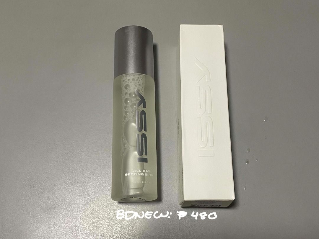 ISSY ALL-DAY SETTING SPRAY (Category: Makeup) located in Cavite. Submitted by _frnskii (Listing ID 1441250251, Image 1). Description: - ISSY All-Day Setting Spray - Comes with original box - Price is firm - Feel free to ask questions.