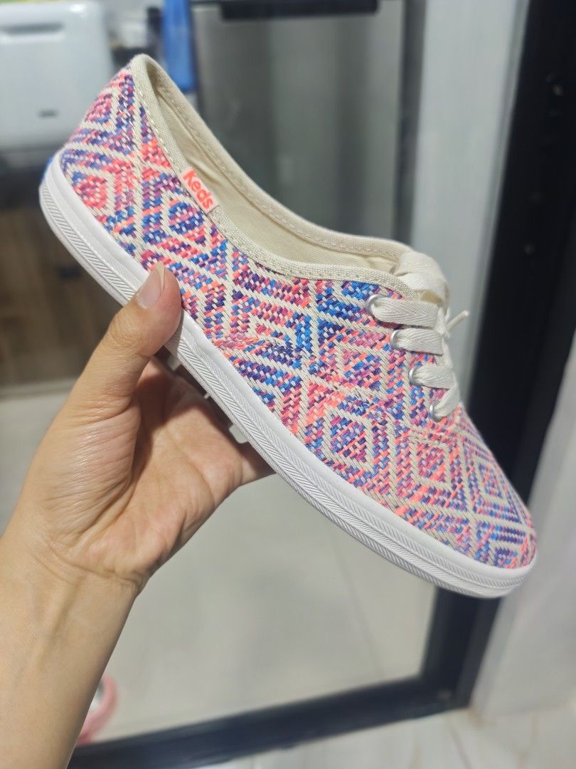 Keds Women's Canvas Sneakers - Geometric Pattern (Category: Sneakers) located in San Mateo. Submitted by rmrrcollection (Listing ID 1441262984, Image 3). Description: - Cute Keds sneakers - Colorful geometric pattern - White laces and soles - Comfortable for everyday wear - Size: US 6.5 / EUR 37 RFS: Too Large Price negotiable. .