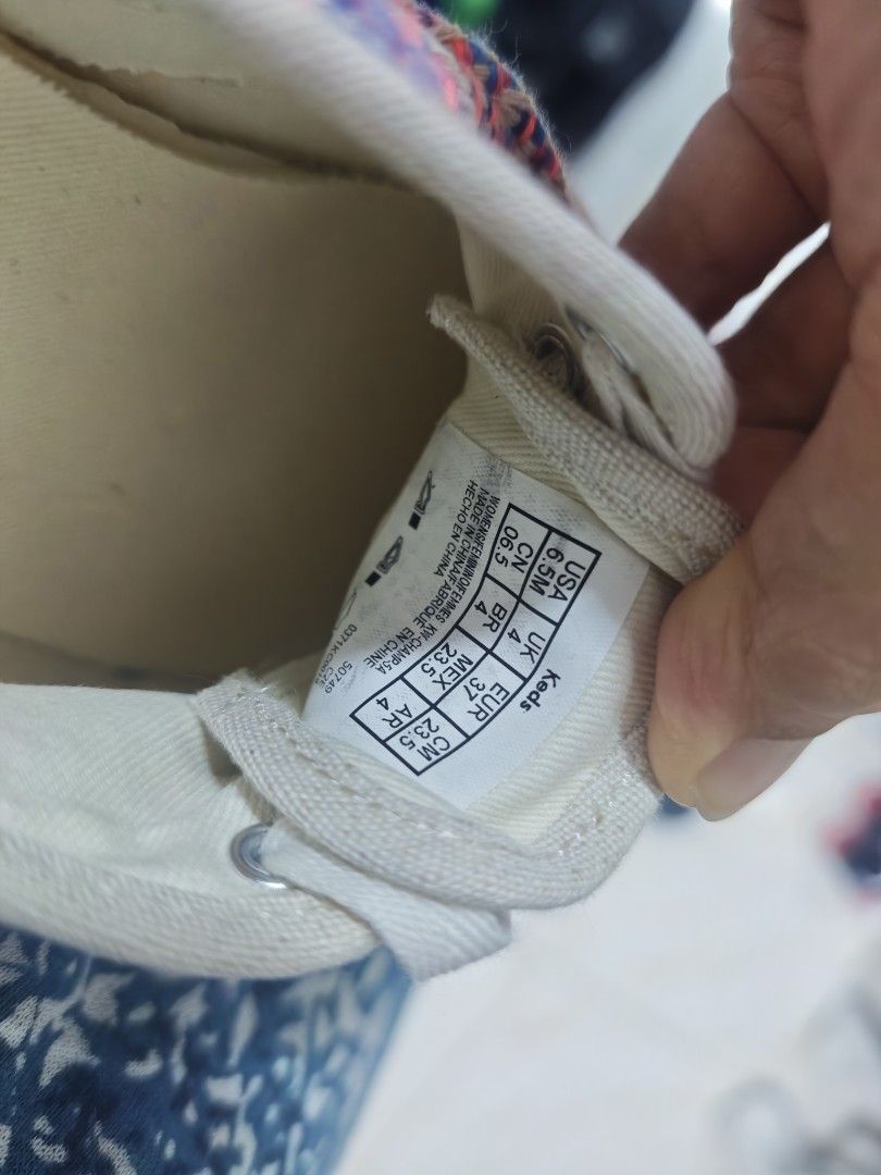 Keds Women's Canvas Sneakers - Geometric Pattern (Category: Sneakers) located in San Mateo. Submitted by rmrrcollection (Listing ID 1441262984, Image 2). Description: - Cute Keds sneakers - Colorful geometric pattern - White laces and soles - Comfortable for everyday wear - Size: US 6.5 / EUR 37 RFS: Too Large Price negotiable. .