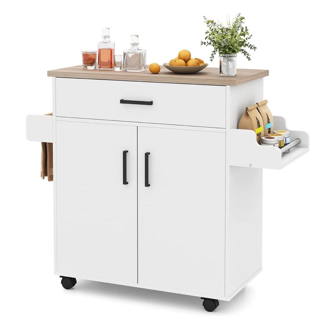 Kitchen island cart (Category: Shelves, Cabinets & Racks) located in Makati City. Submitted by curatedfindsbydei (Listing ID 1441373154, Image 2). Description: Brandnew kitchen island cart Originally 15k Selling for 6k only Pull out from All Home Measurements: 106cm length x 90cm height x 40cm width As is Pick up location: Pasig.