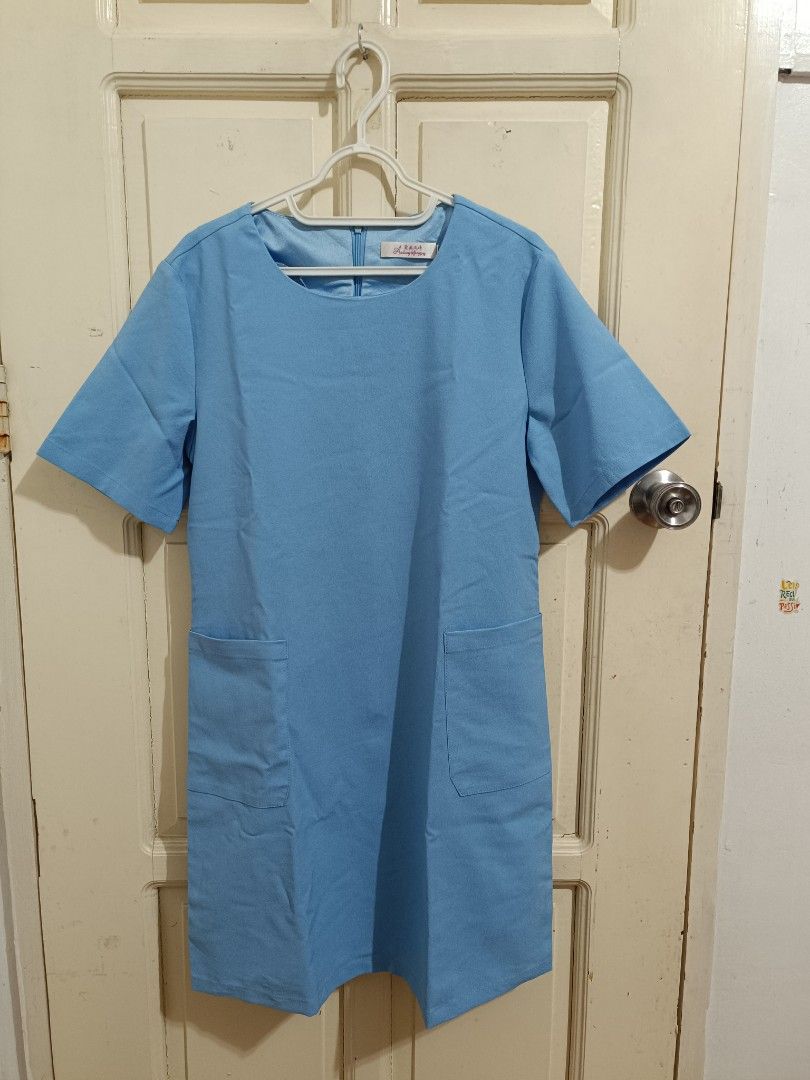 Korean Light Blue Dress With Pockets (Category: Dresses) located in Malabon City. Submitted by loveours_ph (Listing ID 1441293054, Image 1). Description: Brand: Korean Tag size: - (May fit Small to Medium) Length: 34 inches Chest: 18 inches Condition: preloved 10/10, but still manage your expectation. 📌Price is fairly fixed. 📌Photographed using camera phone so color may vary slightly. 📌Ask for more photos, measurements or other concerns. 📌 Pa