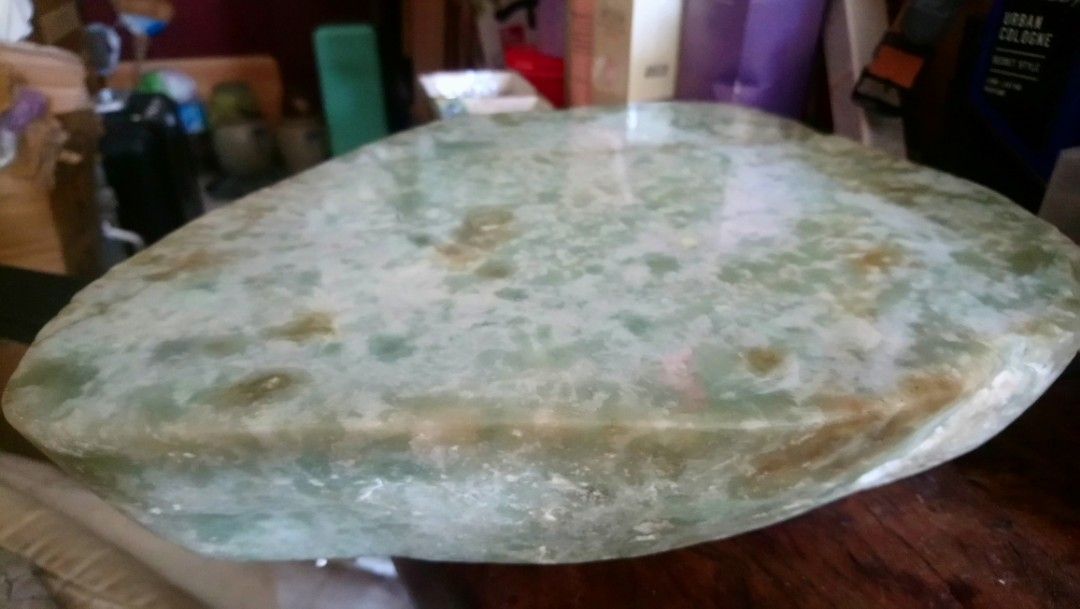 Large Natural itogawa jadeite Jade Stone 8.10 kilos Slab for Display or Craft (Category: Other Home Decor) located in Manila. Submitted by zapote4323 (Listing ID 1441340786, Image 3). Description: - Rough, natural edges itogawa jadeite jade from japan 8. 10 kilos slab color is pale bluish greenish mottled and with small yellow brown spots in some areas. ITOIGAWA jadeite jade national stone of japan. - Ideal for display too.