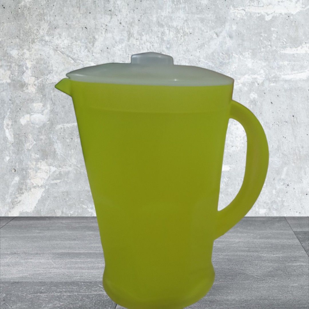 Lime Green Plastic Pitcher with Lid (BPA FREE) (Category: Pitchers & Dispensers) located in Taguig. Submitted by eyahs-store (Listing ID 1441311924, Image 2). Description: - Vibrant lime green pitcher - Includes a matching white lid - Ideal size for serving beverages - Comfortable, easy-to-grip handle - Sturdy base for stability - Perfect for parties, gatherings, or everyday use - Made from BPA FREE and durable plastic material.