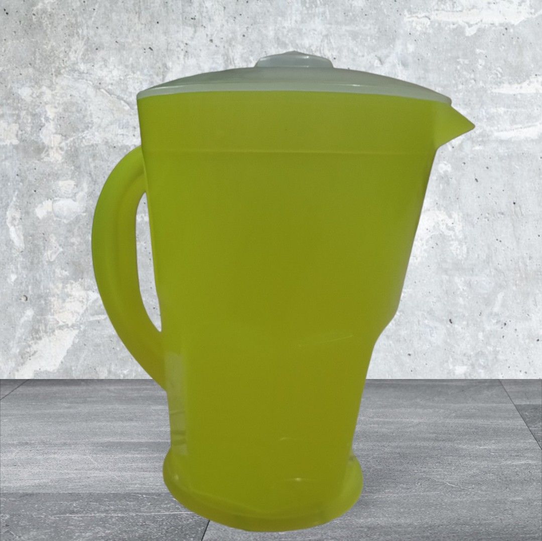 Lime Green Plastic Pitcher with Lid (BPA FREE) (Category: Pitchers & Dispensers) located in Taguig. Submitted by eyahs-store (Listing ID 1441311924, Image 1). Description: - Vibrant lime green pitcher - Includes a matching white lid - Ideal size for serving beverages - Comfortable, easy-to-grip handle - Sturdy base for stability - Perfect for parties, gatherings, or everyday use - Made from BPA FREE and durable plastic material.