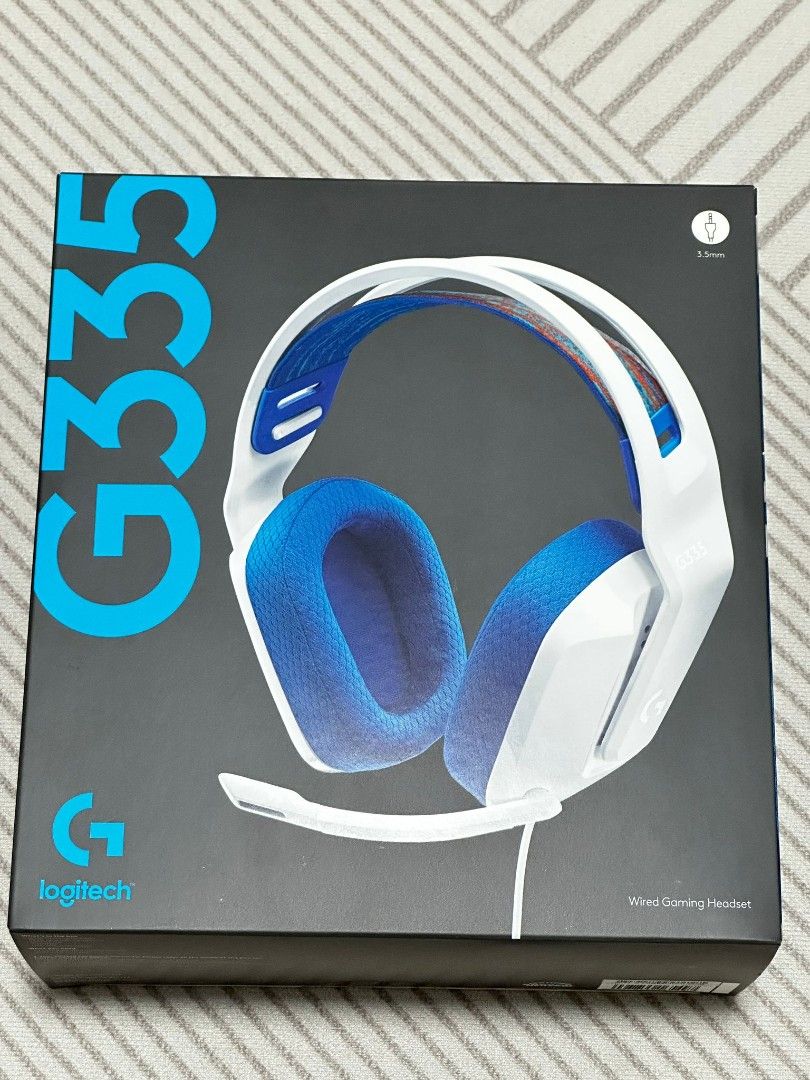 Logitech G335 Wired Gaming Headset White Blue