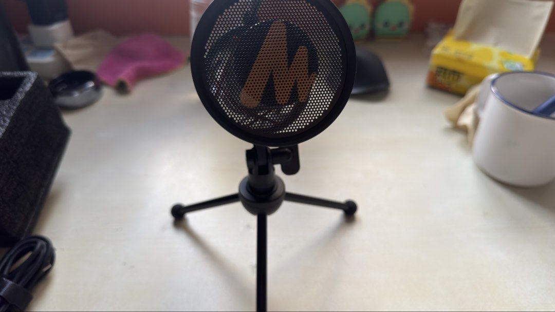 Maono PM471 USB Condenser Microphone (Category: Microphones) located in Singapore. Submitted by silverbear_51e22d (Listing ID 1441259473, Image 1). Description: Selling a Maono PM471 USB condenser microphone. * Good working condition * USB plug-and-play * Mic gain knob * Cardioid pickup pattern * Suitable for Discord, gaming, streaming, Zoom, online classes and voice recording * Includes microphone, shock mount, desktop stand and USB cable (as sh