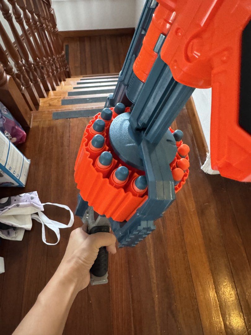 Nerf Elite 2.0 Shockwave Blaster Toy Gun (Category: Toys & Games) located in Singapore. Submitted by jesswt (Listing ID 1441249054, Image 2). Description: - Nerf Elite 2.0 Shockwave blaster - Features a rotating drum for ample dart capacity - Perfect for games and active play - pick up from Meyer Playground .