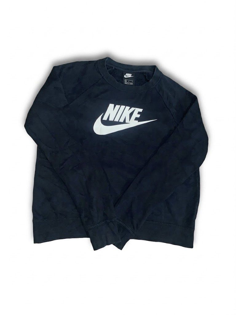 Nike Black Crewneck Sweatshirt (Category: Coats, Jackets and Outerwear) located in Naga. Submitted by jthrift19 (Listing ID 1441192681, Image 1). Description: - Classic black Nike sweatshirt - Iconic white Nike logo on chest - Long sleeves with ribbed cuffs and hem - Comfortable and versatile for everyday wear - Perfect for layering or wearing solo.