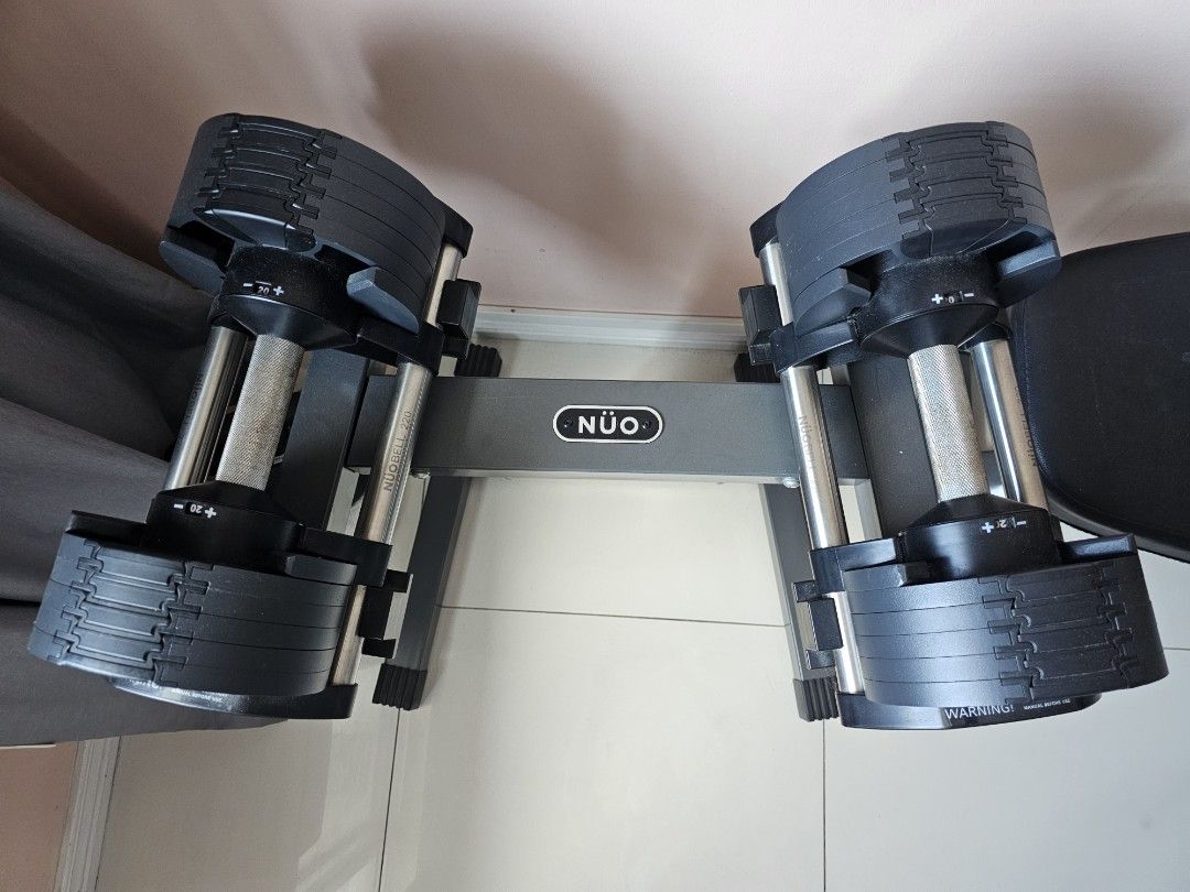 NUO Nuobell 20kg Adjustable Dumbbell Pair with Rack (Category: Weights & Dumbbells) located in Davao. Submitted by olxph_929777279 (Listing ID 1441285885, Image 3). Description: - NUO Nuobell 2 to 20kg adjustable dumbbells - Includes convenient rack - Effortlessly adjust weight for your workout - Ideal for home gym setup - Selling due to equipment upgrade - Pick up only.