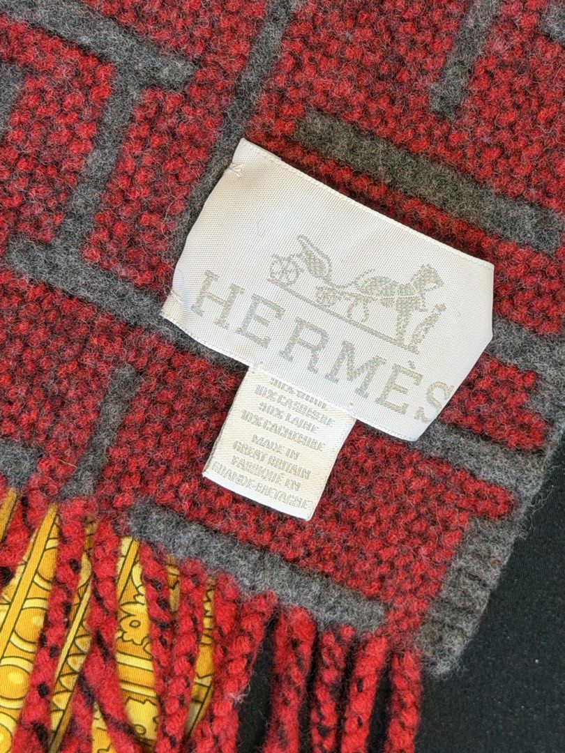 Original Hermes Blanket (Category: Luxury Accessories) located in Mandaluyong City. Submitted by norbert29 (Listing ID 1441205646, Image 2). Description: - Authentic Hermes blanket - Made in Great Britain - Geometric pattern in red and grey - Soft and luxurious feel - Perfect for warmth or as a decorative throw.