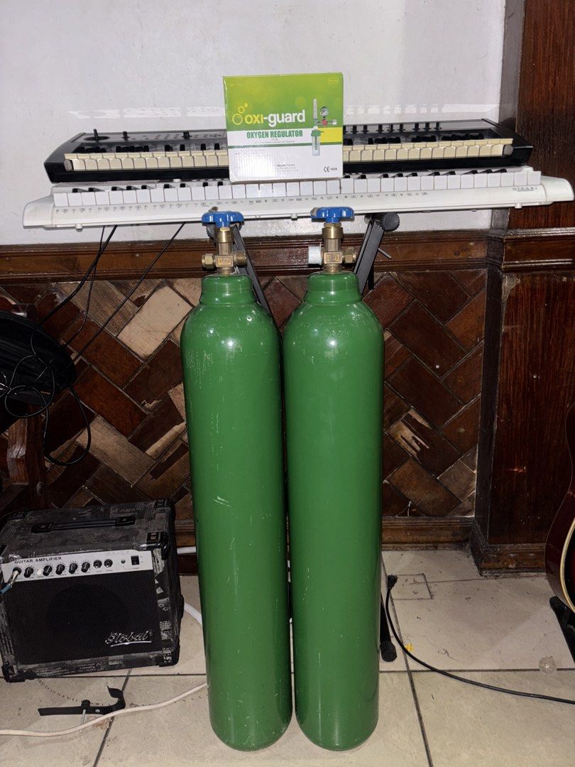 Oxygen Tank (Category: Medical Supplies & Tools) located in Manila. Submitted by annie.tq (Listing ID 1441273801, Image 1). Description: Oxygen Tank (20lbs) - Halos bago pa (2 months used) - May laman full tank both - 4k each tank - 600 for regulator 7.5k only if bundle Loc: Manila Can deliver along Manila/U-belt lang. Buyer will shoulder shipping fee pag malayo..