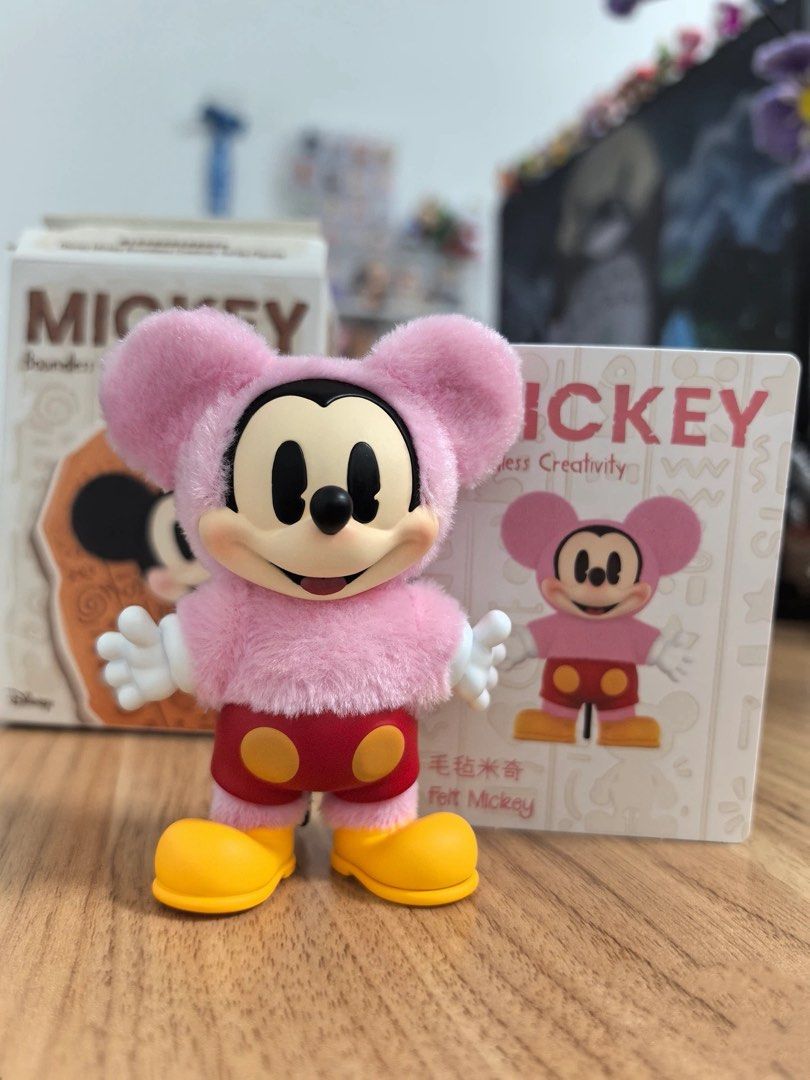 Popmart Disney Mickey Boundless Creativity Figures (Category: Designer & Blind Box Toys) located in Taguig. Submitted by joanna328 (Listing ID 1441331481, Image 3). Description: Bought in Popmart offical store at Sm Aura. Brand new, sealed foil with box and card. Series: Mickey Boundless Creativity Name: Felt Mickey.