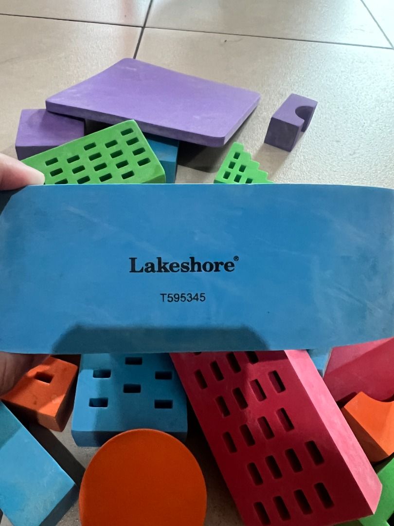 Pre-loved: Lakeshore Design & Build Water Blocks (purchased in the USA) (Category: Toys & Games) located in Mandaluyong City. Submitted by moonamor (Listing ID 1441328563, Image 2). Description: about the product: Turn any water play area into the perfect space for creative building! When our floating blocks get wet, they stick to each other like magic, making it easy for kids to create cityscapes, boats and more! You get 30 durable foam pieces, 