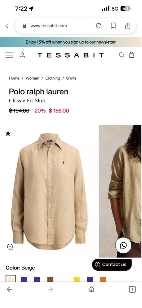 Ralph Lauren Beige Long Sleeves (Category: Longsleeves) located in Manila. Submitted by declutterwithC (Listing ID 1441326826, Image 3). Description: Medium on tag But can fit Med to Large Can be unisex .