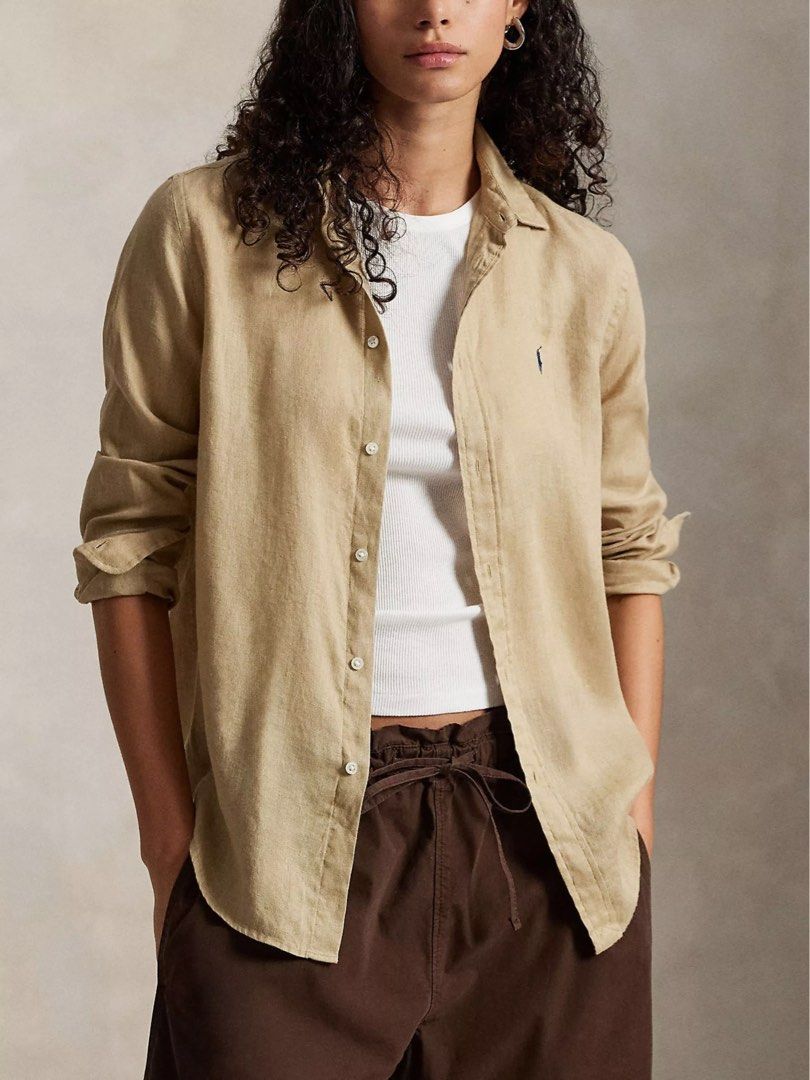 Ralph Lauren Beige Long Sleeves (Category: Longsleeves) located in Manila. Submitted by declutterwithC (Listing ID 1441326826, Image 1). Description: Medium on tag But can fit Med to Large Can be unisex .