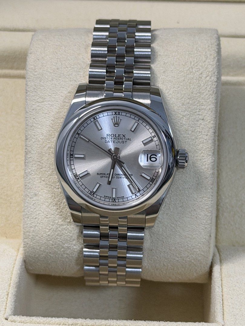 Rolex Datejust 31 Silver Dial Jubilee Bracelet (Category: Luxury Watches) located in Manila. Submitted by rhyswatchphil (Listing ID 1441302885, Image 1). Description: Rolex Datejust 31 Silver Jubilee 178240 Year 2018 Full set Condition 9.8/10 San Juan City/New Manila QC On hand 550,000.