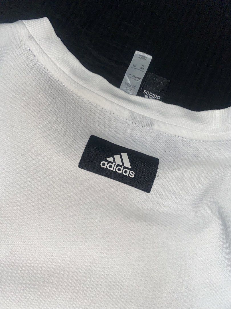 Rubberized Big Print adidas shirt (Category: Tshirts & Polo Shirts ) located in Cebu City. Submitted by selfsupreme (Listing ID 1441339359, Image 3). Description: size:M color:white condition 10/10.
